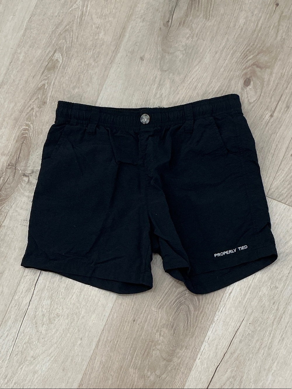 Properly Tied Kids' Black Swim Trunks